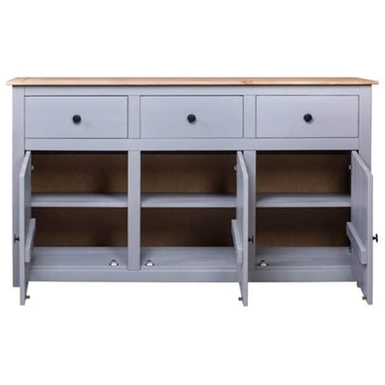 Vidaxl Μπουφές Γκρι 135x40x80 Εκ. Από Μασίφ Ξύλο Πεύκου Σειρά Panama image 4