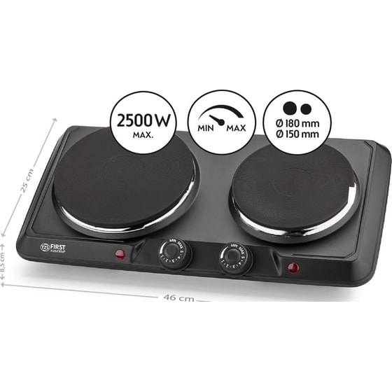 FIRST AUSTRIA FA-5083-5 2500 W Μαύρο Διπλή Επιτραπέζια Εστία Εμαγιέ image 6