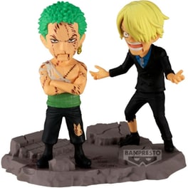 Banpresto World Collectable Figure Log Stories: One Piece - Roronoa Zoro & Sanji Figures (8cm) (29523)