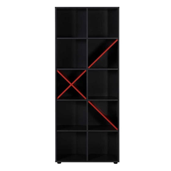 Βιβλιοθήκη Spitishop από MDF 75x30x188cm - Ανθρακί image 0