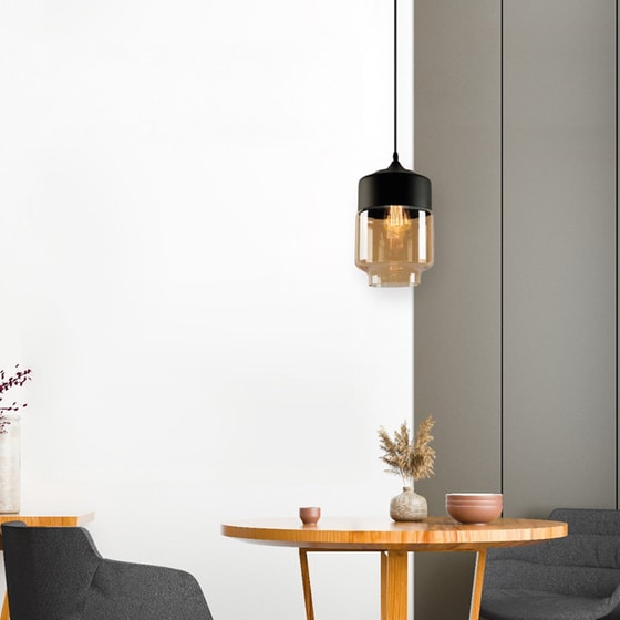 Απλίκα Τοίχου Homelighting Gaby 77-8900 Γυάλινη Φ17x26 cm - Μαύρη/Μελί image 1