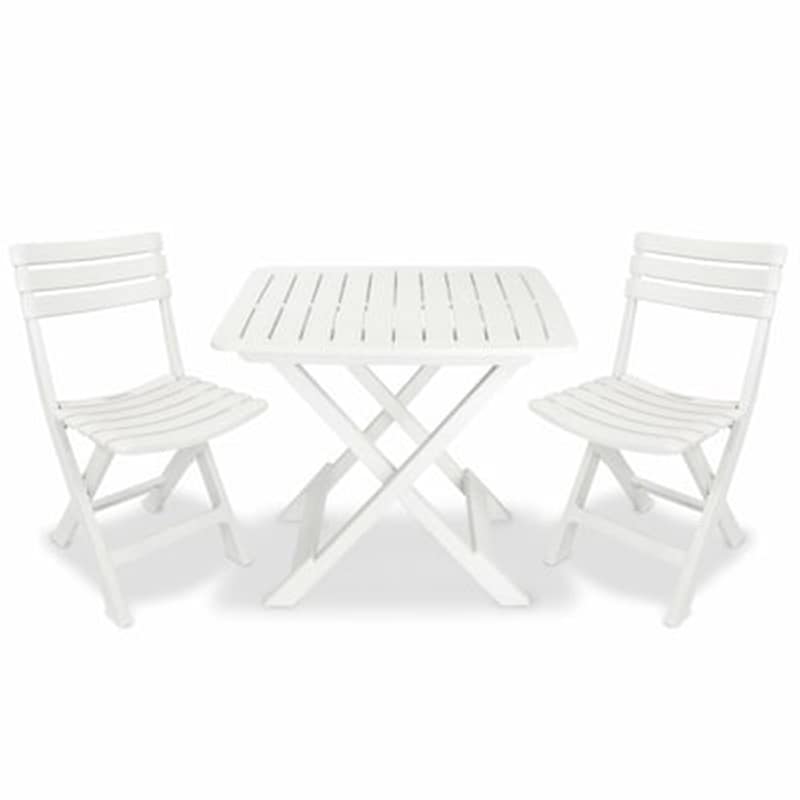 Vidaxl Σετ Επίπλων Bistro Πτυσσόμενο 3 Τεμαχίων Λευκό Πλαστικό