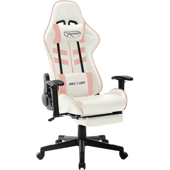 Gaming Καρέκλα VidaXL από Τεχνητό Δέρμα - Λευκή/ Ροζ image 0