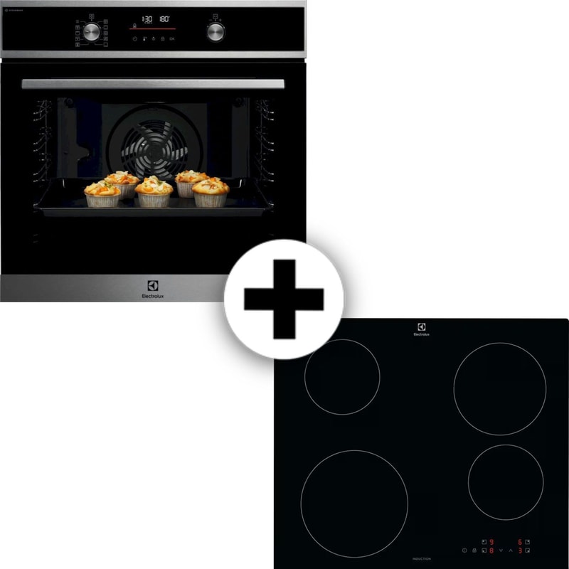 ELECTROLUX EOD6P66X EIB60420CK 72 Lt Inox Εντοιχιζόμενος Σετ Φούρνος και Εστία