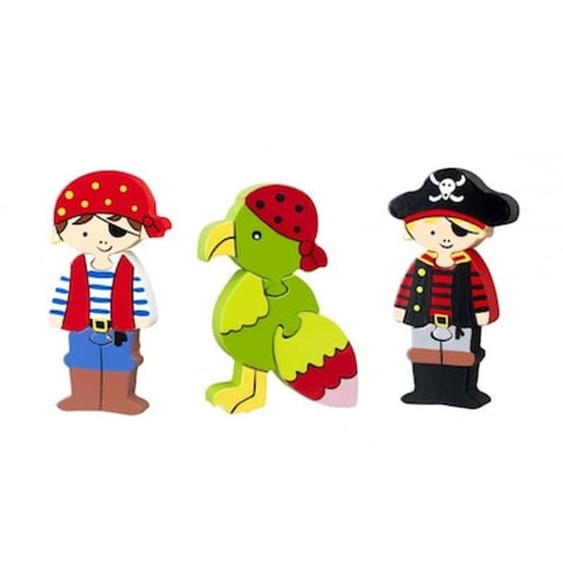 Ξύλινα Παζλ Πειρατές 3 Τεμ. Pirate Puzzle, Orange Tree Toys