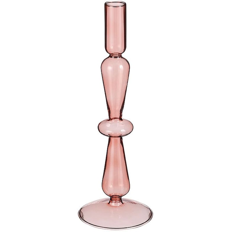 EDELMAN Κηροπήγιο Edelman Megan Pink 1121714 Γυάλινο 9x25cm - Ροζ