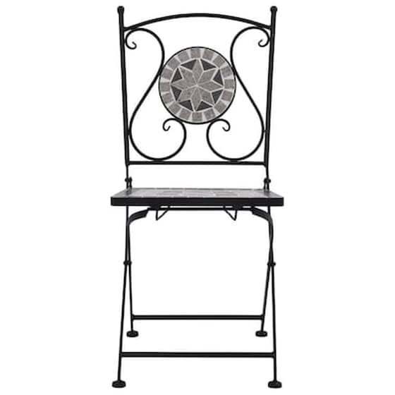 Καρέκλες Vidaxl Μπιστρό από Χάλυβα 2 Τεμ. 51x39x86cm - Γκρι image 3