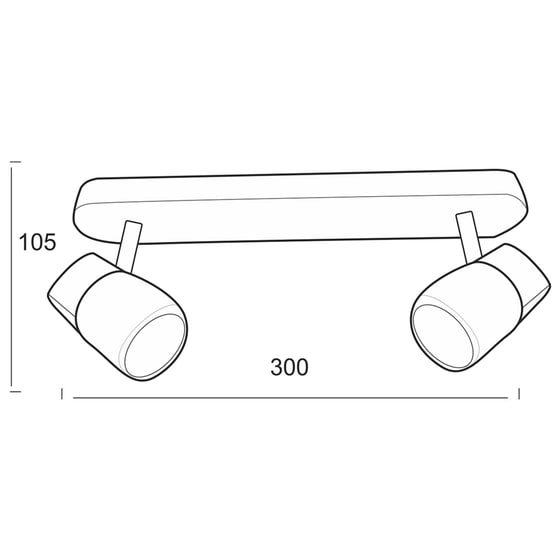 Σποτ Δίφωτο Aca Μεταλλικό 30x4.5x10.5 cm - Ασημί image 1