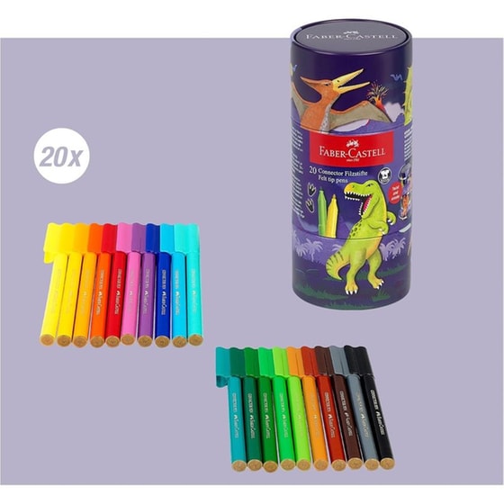 Μαρκαδόροι Faber-Castell Connector Δεινόσαυροι 2.0 mm (20 Τεμάχια) image 2