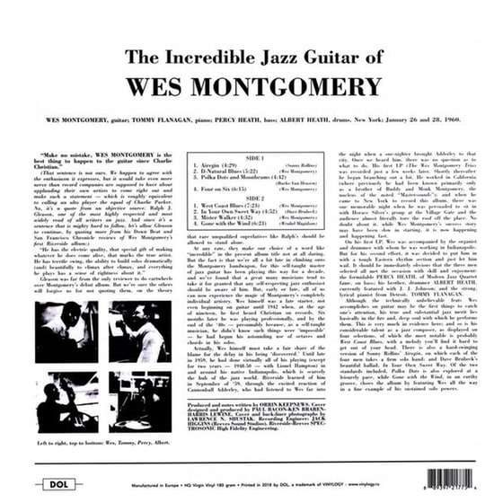 The Incredible Jazz Guitar Of Wes Montgomery (Vinyl) image 2