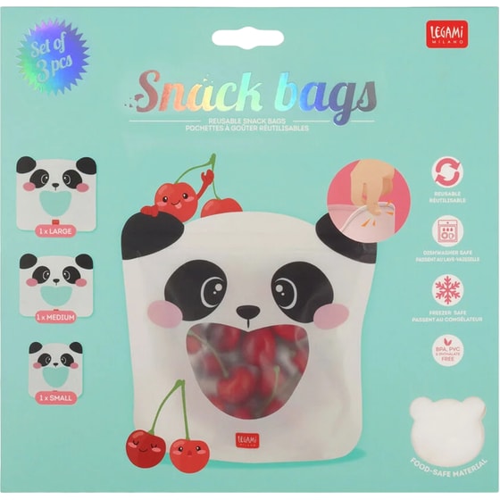 Σετ Θήκες Φαγητού Legami Panda 3 Τμχ - Λευκό/Μαύρο image 4
