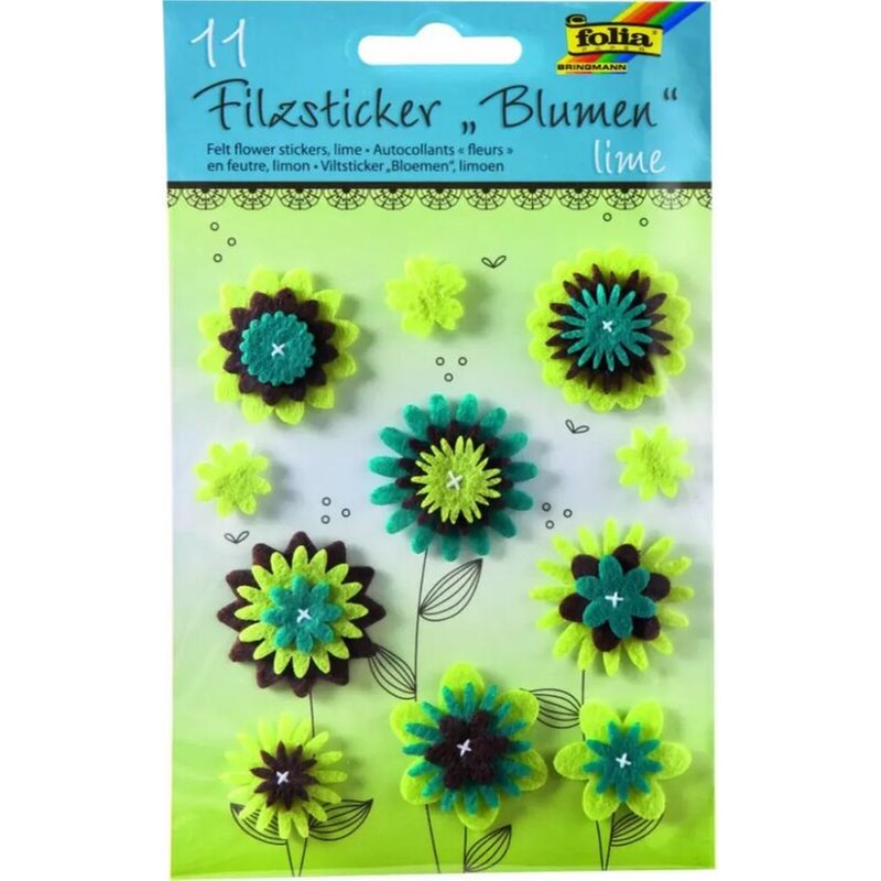 Στίκερς Λουλούδια Τσόχας, 11τμχ Lime