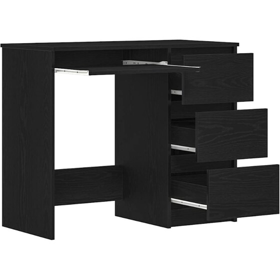 Γραφείο VidaXL από Επεξεργασμένο Ξύλο 90x45x76 cm - Μαύρη Δρυς image 3