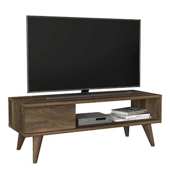 Επιπλο Τηλεορασης  Welhome Μελαμίνη  90x30x33 cm  - Καρυδι image 0