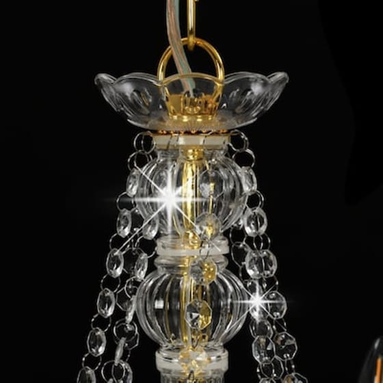 Vidaxl Πολυέλαιος Με Χάντρες Χρυσός Με 8 Ντουί Ε14 image 4