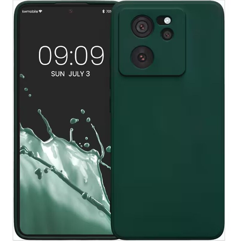 Θήκη Xiaomi 13T/ Xiaomi 13T Pro - Kwmobile Soft Slim Flexible Rubber Cover With Camera Protect Με Πλαίσιο Κάμερας - Moss Green