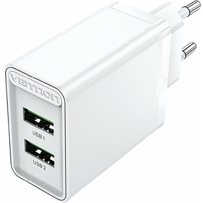 Φορτιστής Πρίζας Vention FBAW0-EU 18W USB-A Dual - Λευκό