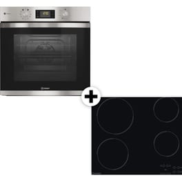 INDESIT AAR160C & IFWS3841JH 71 Lt Inox Eντοιχιζόμενο Σετ Φούρνος και Εστία
