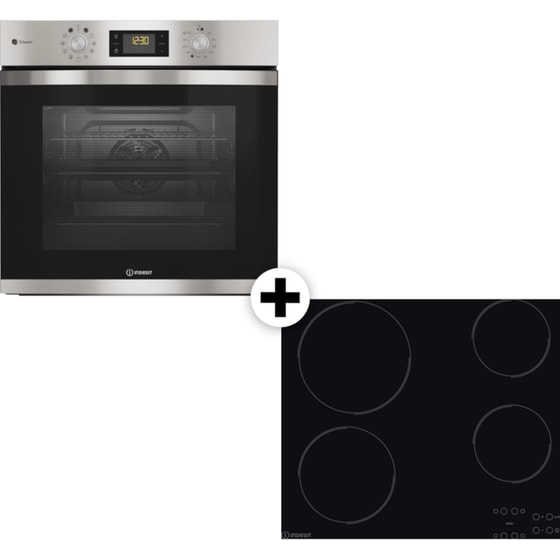 INDESIT AAR160C & IFWS3841JH 71 Lt Inox Eντοιχιζόμενο Σετ Φούρνος και Εστία image 0