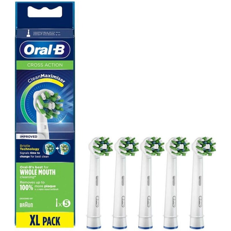 ORAL-B Ανταλλακτικές Κεφαλές Οδοντόβουρτσας ORAL-B Cross Action Cleanmaximiser 5 Τμχ Λευκό