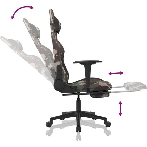 Καρέκλα Gaming VIDAXL 345510 με Υποπόδιο image 8