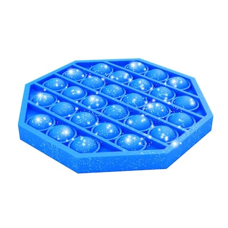 Παιχνίδι Bubble Pop It Fidget Anti-stress Από Σιλικόνη Σε Μπλε Χρώμα Με Glitter