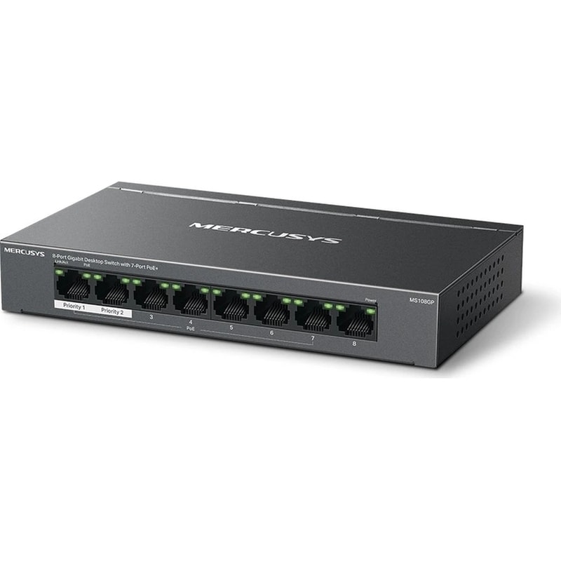 Mercusys MERMS108GP v1 Unmanaged L2 PoE+ Switch με 8 Θύρες Gigabit (1Gbps) Ethernet