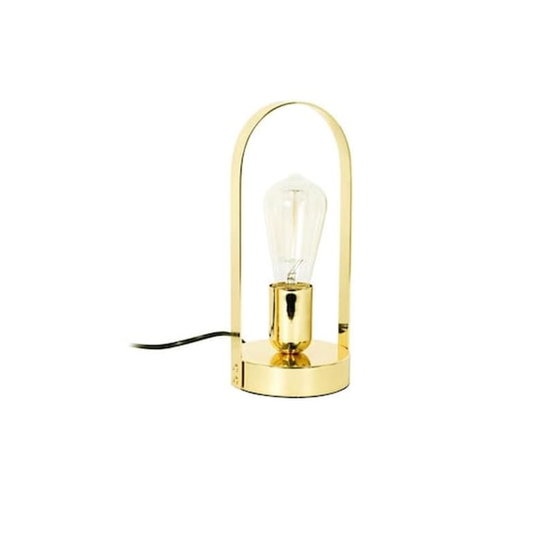 Μεταλλικό Επιτραπέζιο Φωτιστικό Με Λαβή Σε Χρυσό Χρώμα, 12x12x28 Cm, Handle Table Lamp