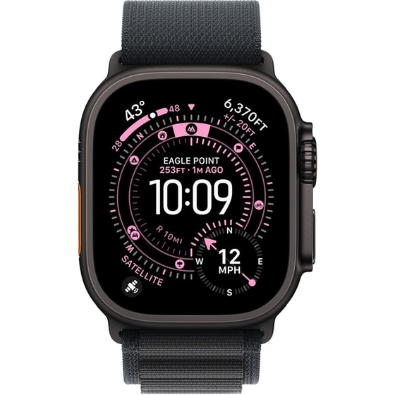 Λουράκι Apple Alpine Loop M για Apple Watch 49mm - Black with Black Titanium Finish image 1