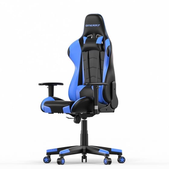 Καρέκλα Gaming Oneray D0917 από Τεχνητό Δέρμα - Μπλε image 4