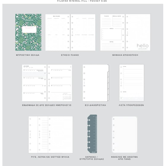Organizer Filofax Pocket Meadow Blue image 3