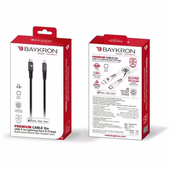 Καλώδιο Φόρτισης Baykron USB-C σε Lightning 2m - Black image 5