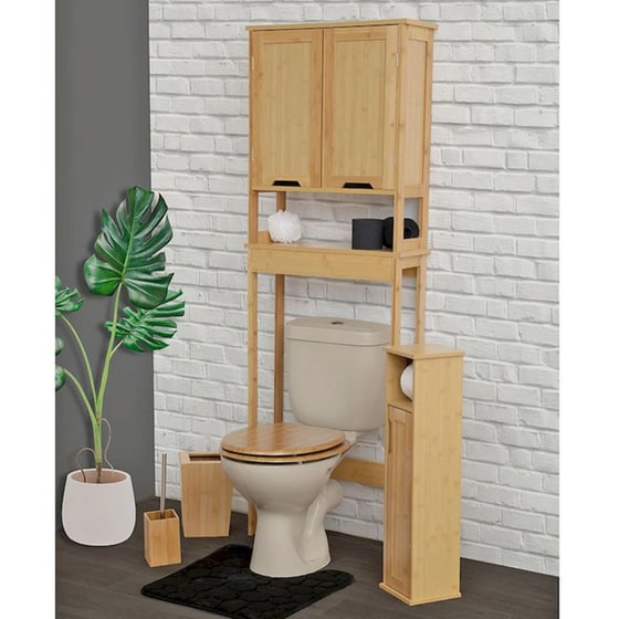 Ντουλάπι Μπάνιου Νιπτήρα Spitishop T-d Mahe 9900195 από MDF/Bamboo 60x30x70cm - Καφέ image 1
