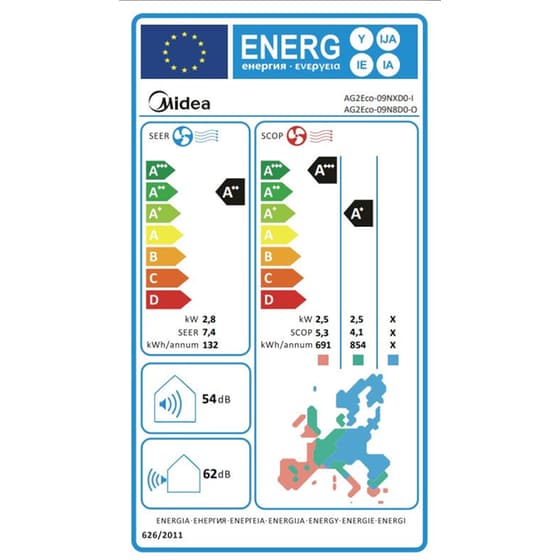 MIDEA Xtreme ECO AG2ECO-09NXD0-I/09N8D Κλιματιστικό Inverter 9.000 BTU A++/A+++ με Ιονιστή & WiFi image 6