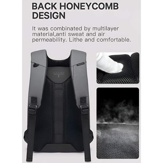 Τσάντα Laptop Bange 22188 15.6" Αδιάβροχη - Γκρι image 12