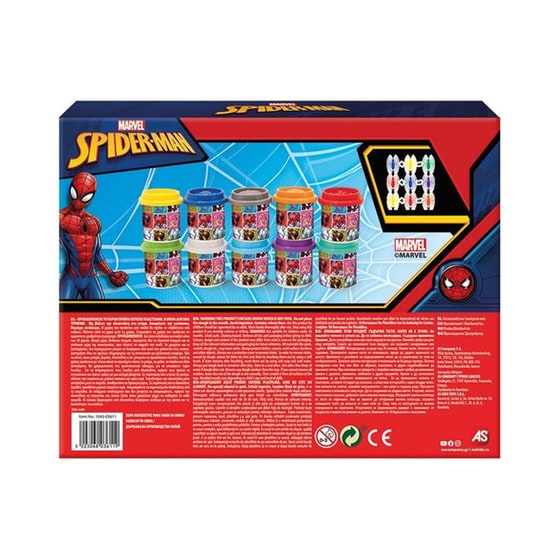 AS Company Πλαστελίνη Marvel Spiderman Κουτί Με 10 Βαζάκια Και Καπάκια Καλουπάκια image 4