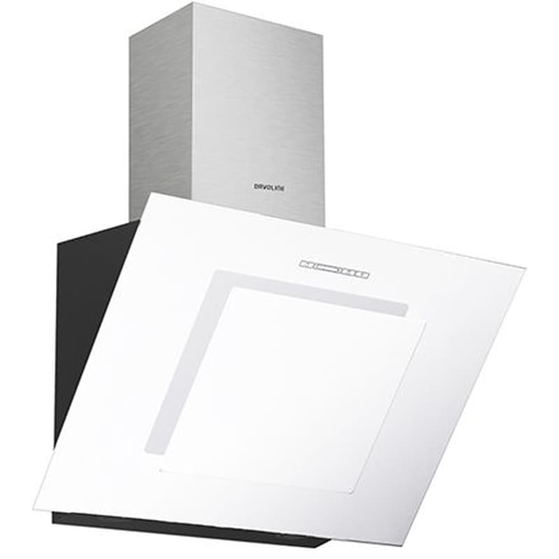 DAVOLINE FEEL WH GLASS 90 90 cm Λευκό Απορροφητήρας Καμινάδα - Τζάκι