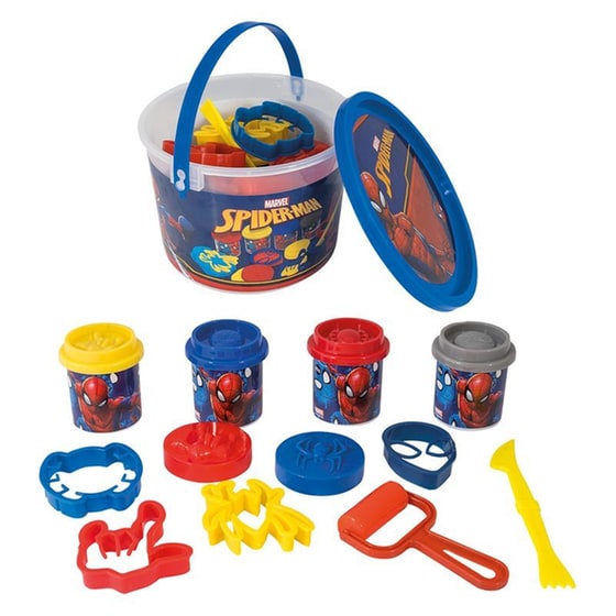 AS Company Πλαστελίνη Marvel Spiderman Κουβαδάκι Με 4 Βαζάκια Και 8 Εργαλεία image 2
