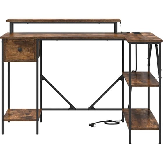 Γραφείο VidaXL από Επεξεργασμένο Ξύλο 120x79x86,5 cm - Καπνιστή Δρυς image 5