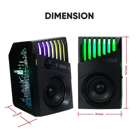 Ηχεία 2.0 Armaggeddon Lumo 2 20W - Μαύρο image 8