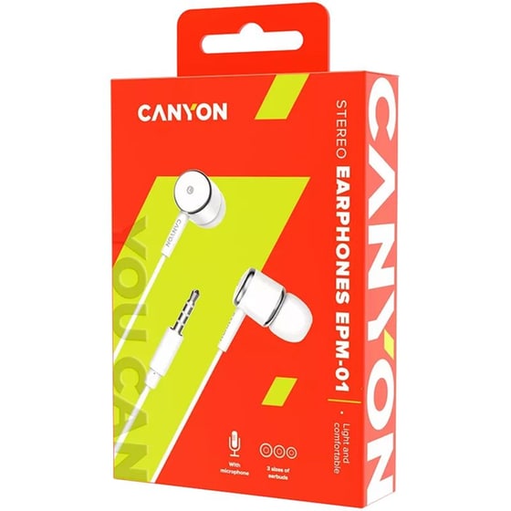 Canyon EPM-01 Handsfree Jack 3.5mm - Λευκό image 2