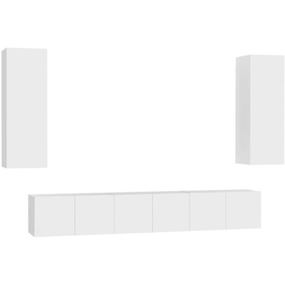 Έπιπλα Τηλεόρασης VidaXL Μοριοσανίδα 5 Τμχ 60x30x30cm - Λευκό image 0