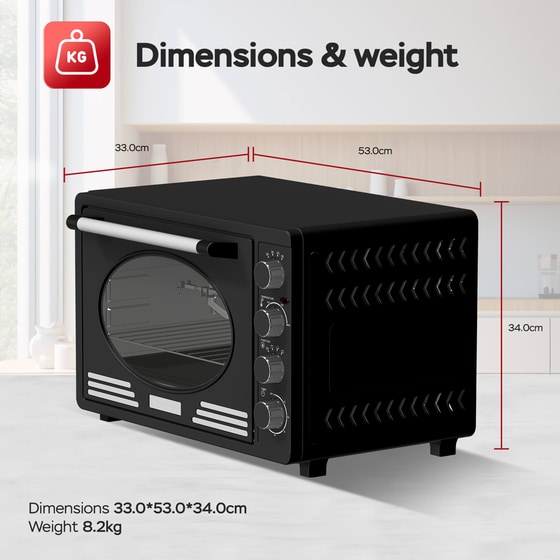 TURBOTRONIC TT-EV45R 45 Lt Μαύρο Ηλεκτρικό Φουρνάκι image 8