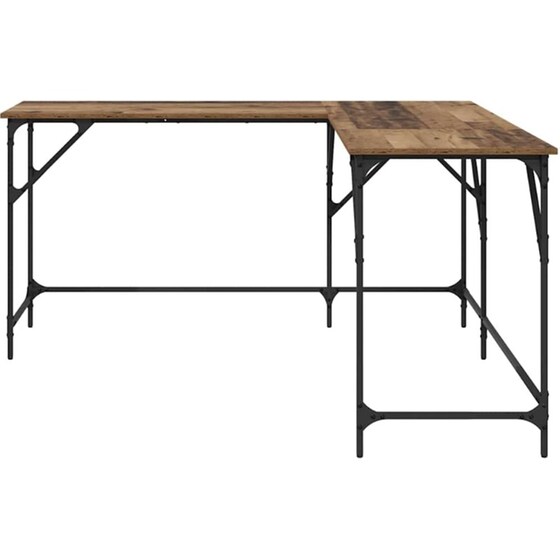 Γραφείο VidaXL από Επεξεργασμένο Ξύλο 149x149x75 cm - Παλιό Ξύλο image 4