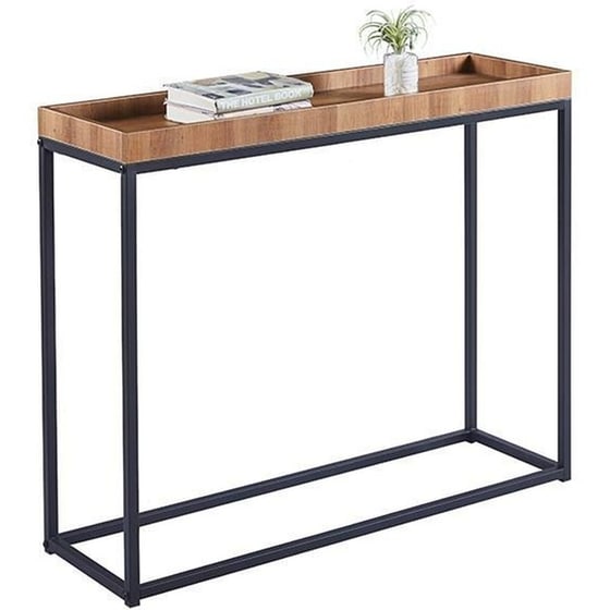 Κονσόλα Εισόδου Nextdeco από Μέταλλο/MDF 100x30x80 cm - Καφέ/Μαύρο image 1