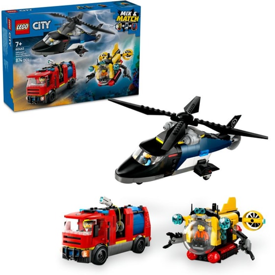 LEGO® City Helicopter, Fire Truck & Submarine Remix (60462) image 2