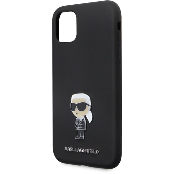 Θήκη Apple iPhone 11 - Karl Lagerfeld Ikonik Metal Pin Hard Case - Black image 3