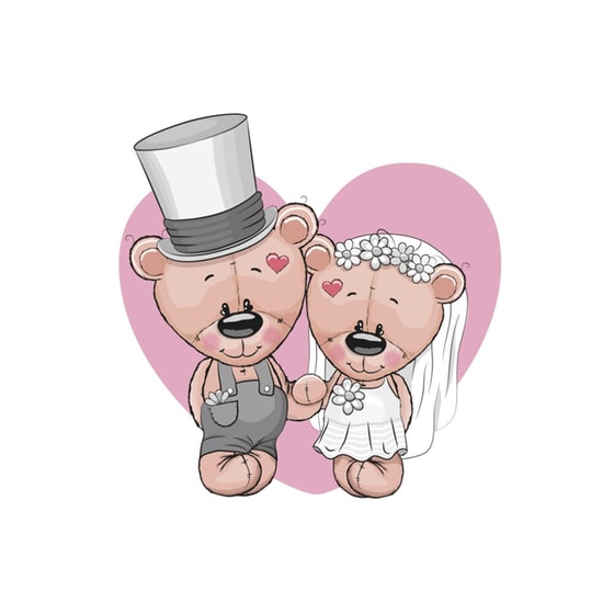 Ευχετήρια Κάρτα 12 Εποχές Γάμος Αρκουδάκια Happy Cards image 0