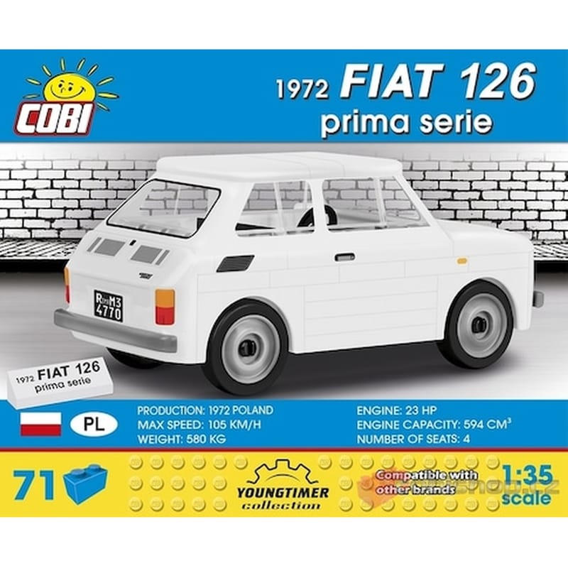 COBI Cobi Αυτοκίνητο 1972 Fiat 126 Prima Serie 71 Τεμ Cobi-24523