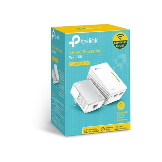TP-Link TL-WPA4221 KIT Powerline Ασύρματη Σύνδεση έως 600Mbps με Wi-Fi 4 και 1 Θύρα Ethernet image 1